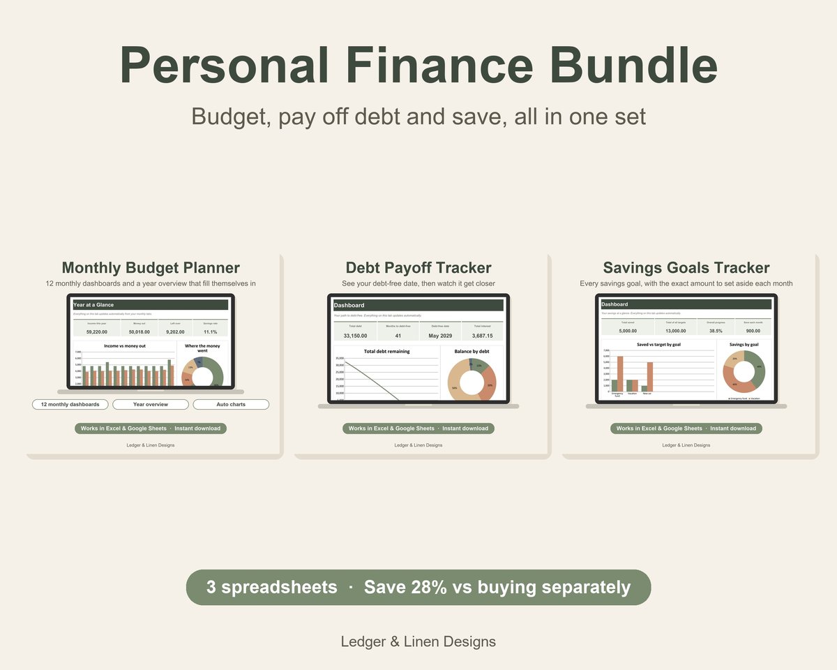 Ledger & Linen spreadsheet templates